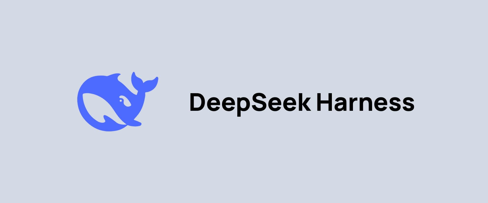Der blaue DeepSeek-Wal neben dem Schriftzug DeepSeek Harness auf hellgrauem Hintergrund